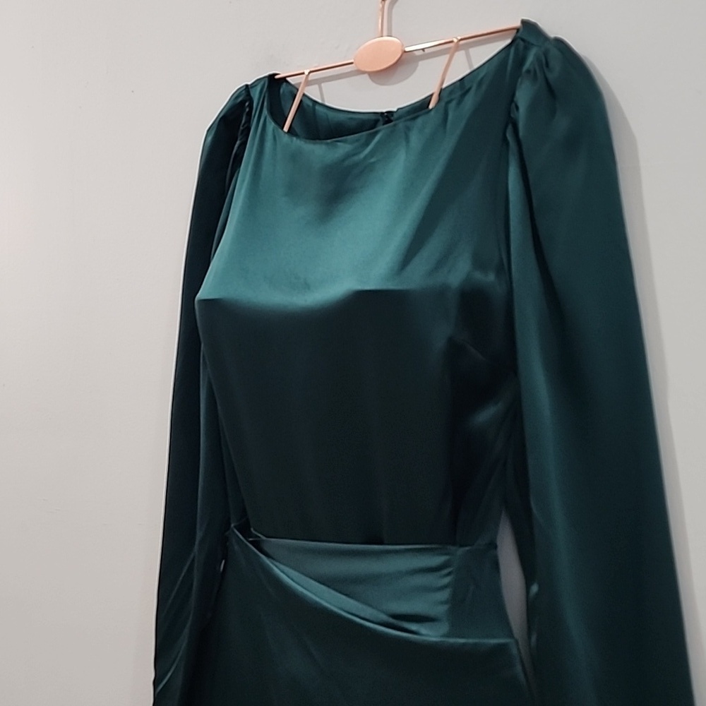 Reformation Cassis Silk Faux Wrap Dress - Picture 4 of 13